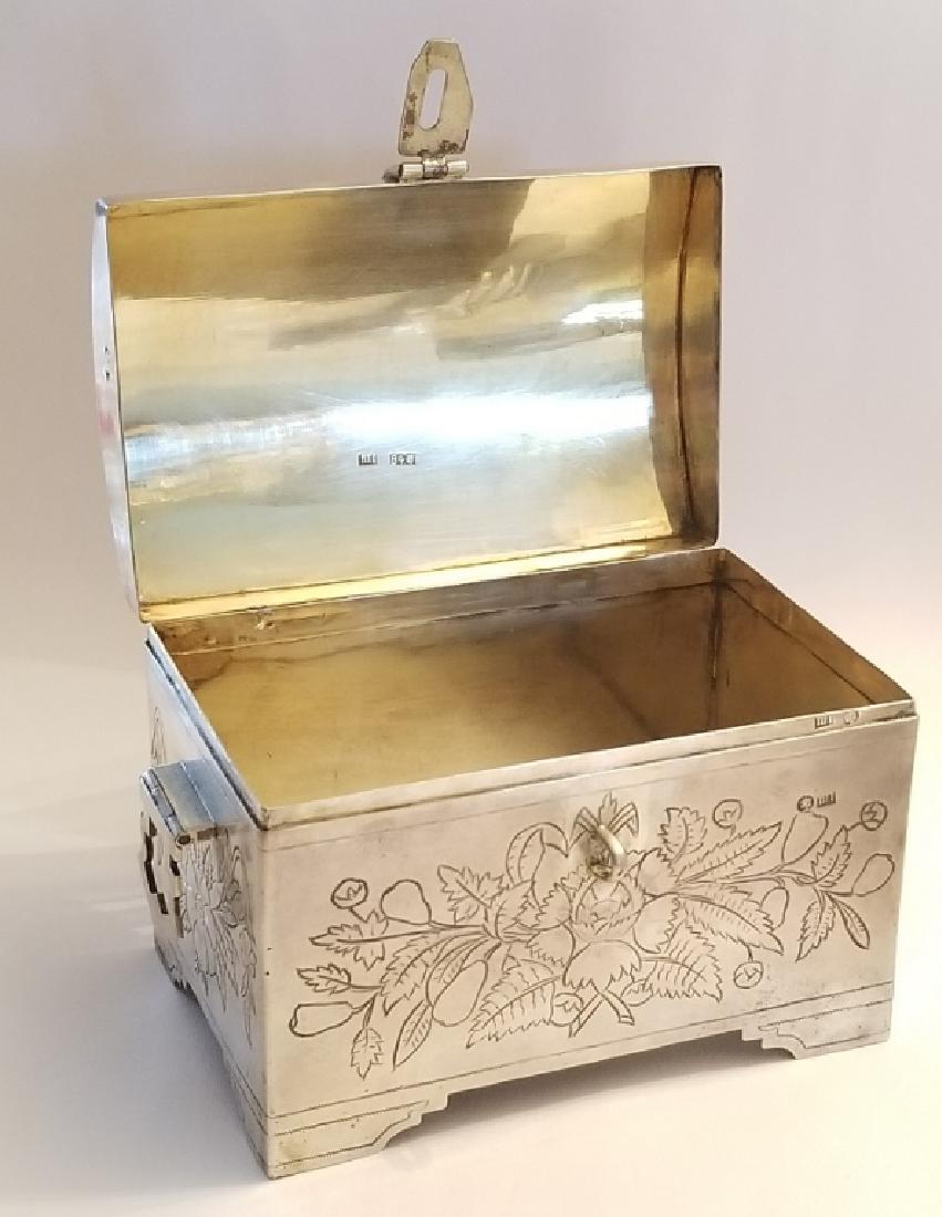 Antique Russian Silver Engraved Box 1890