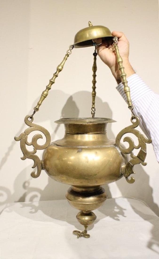 18th.C  Brass Continental Hanging Lamp (1 of 5)