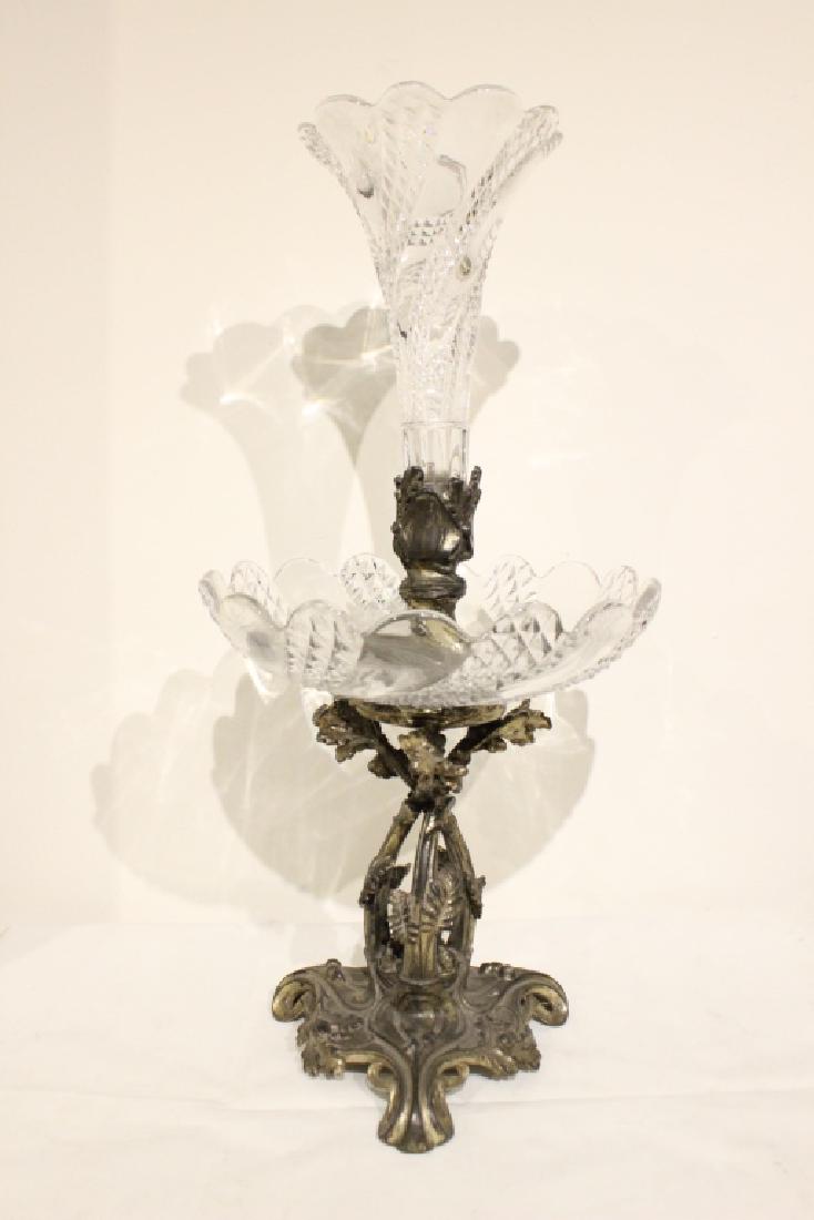 Signed Baccara Silver Plate Glass Centerpiece (1 of 6)
