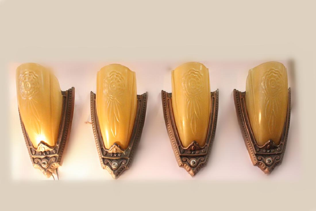 4 Pieces Art Deco Sconces, 1925 (1 of 5)