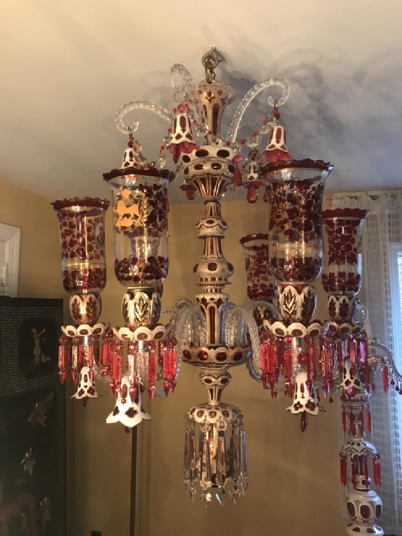 Bohemian Ruby Red Glass Chandelier Bohemian Ruby Red Glass Chandelier
