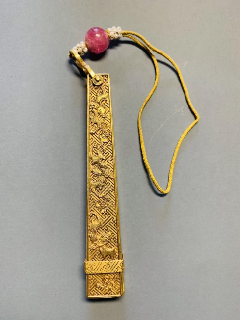 19th,C Chinese Gilt Silver Toothpick Case (1 of 6)