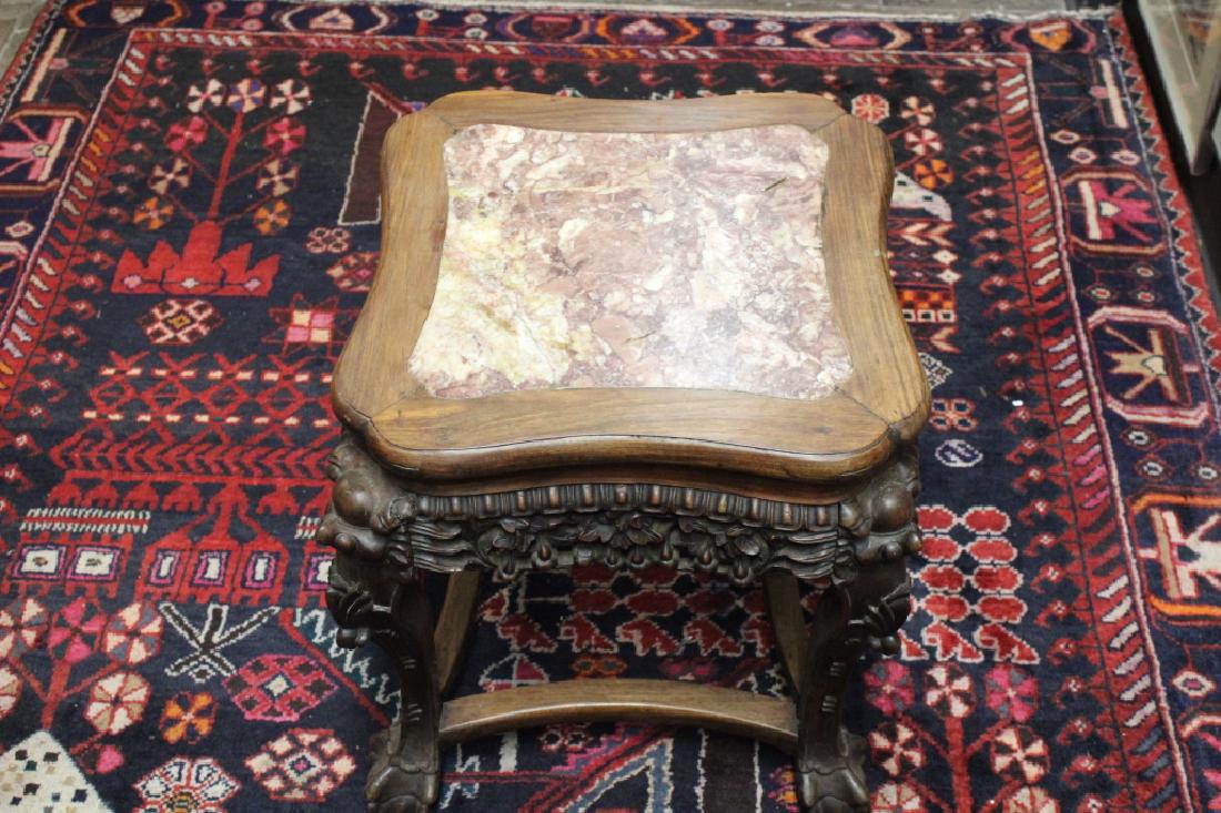 Chinese Wood Stand W Marble Top (1 of 6)