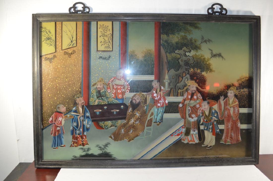 Large 19th.C Chinese Reverse Glass Painting (1 of 12)