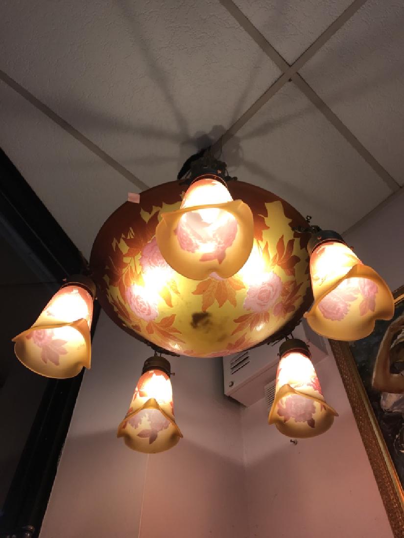 Signed "Galle", 5 Lights Chandelier ,1950 (1 of 11)