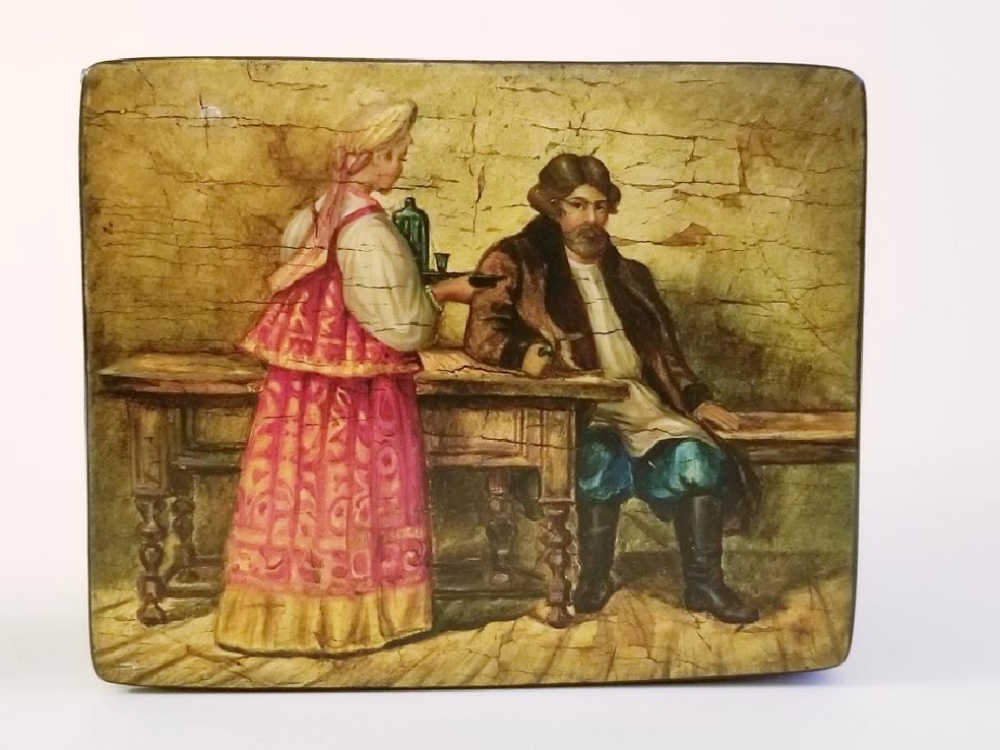 19C Pair Papier Mache Boxes Vishnyakov & Sons_x000D_ (1 of 9)