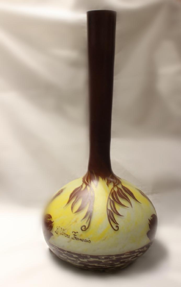 Modern Art Glass Vase,Signed"Leverre Francais" (1 of 7)