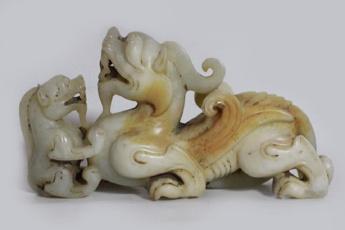Chinese Soapstone Carved Beast: Chinese Soapstone Carved Beast , 3 1/2" H 6 1/4" L