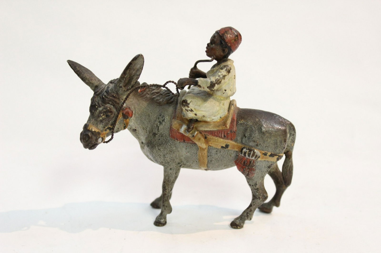 Vienna Bronze Figural Ride on Donkey: 3" H 3 1/2" L