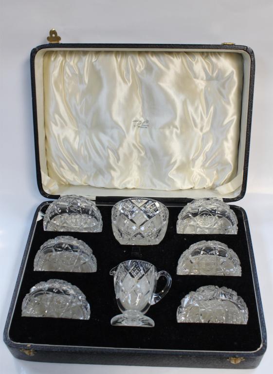 Set of 8 Cut Crystal Glass Serving Glass (1 of 6)