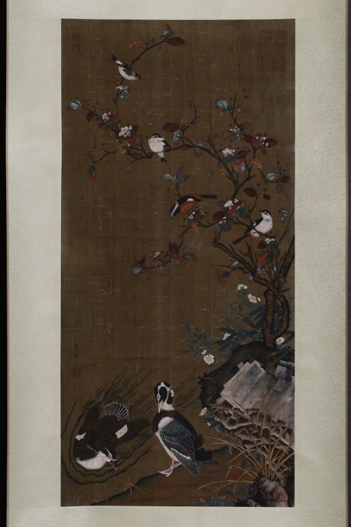 Chinese Flowers and Birds Scroll Painting,Signed (1 of 8)