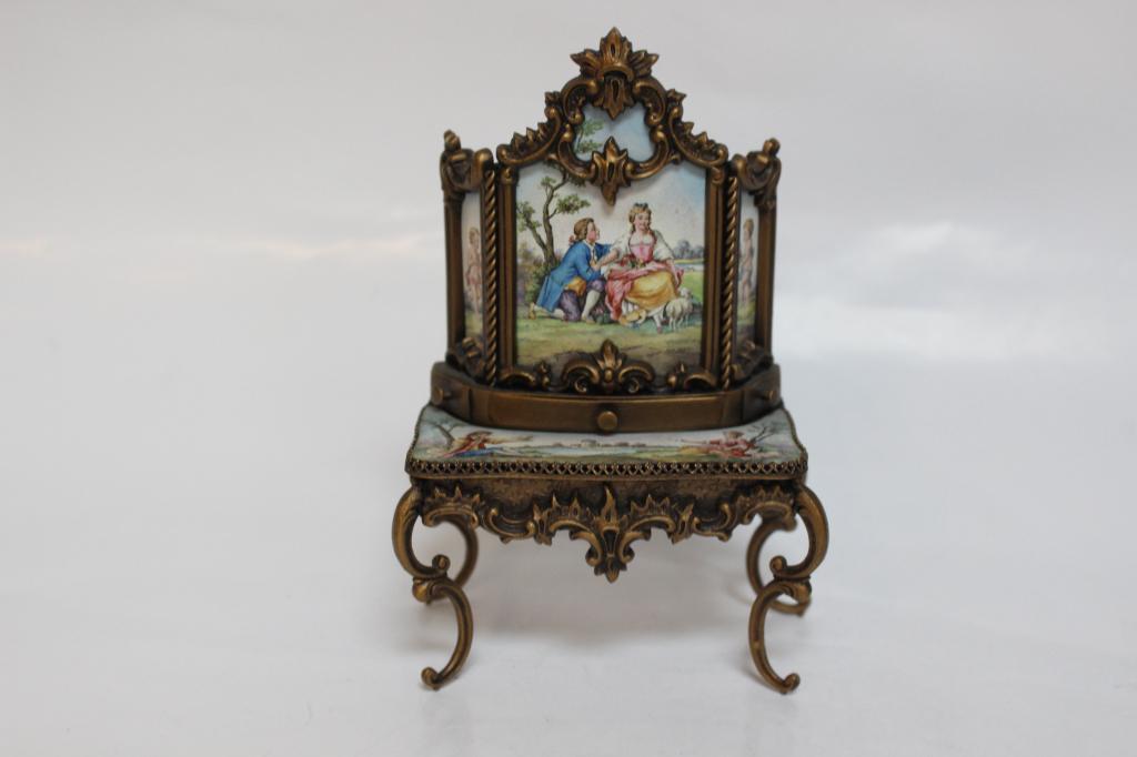 Antique Viennese Austrian Enamel Miniature Furnitu (1 of 6)