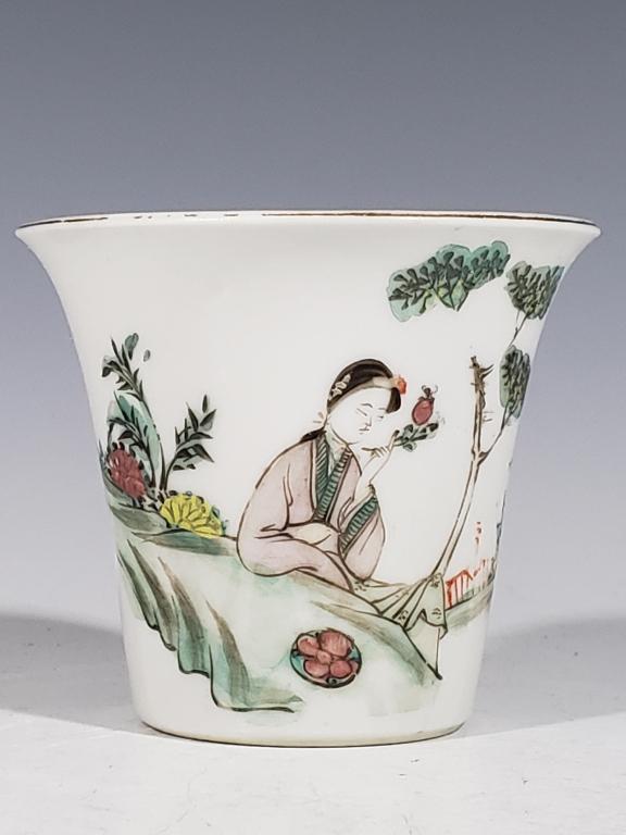 Late Qing Chinese Famille Rose Porcelain Cup (1 of 6)