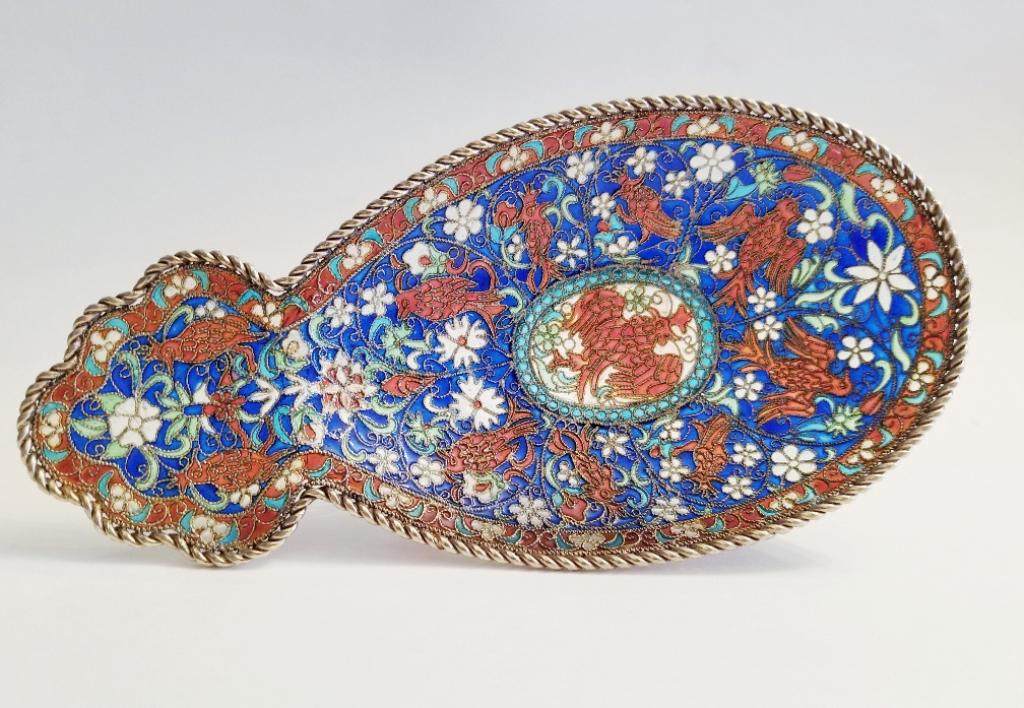 Antique Russian Silver Plique a Jour Enamel Kovsh (1 of 7)