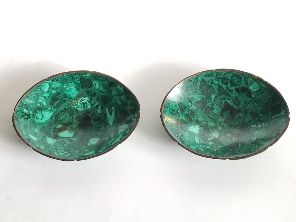 Antique Pair of Russian Malachite Dishes (1 of 4)
