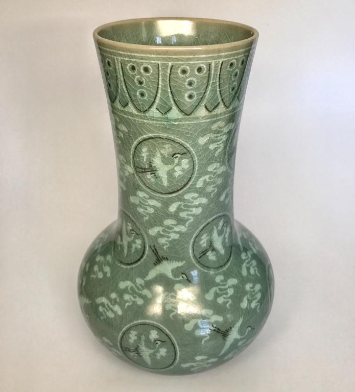Japanese Celadon Porcelain Vase (1 of 4)