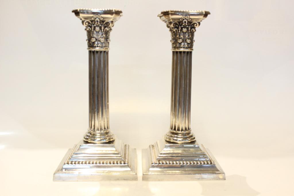Pair of Weighted Silver Candlestick Holder (1 of 8)