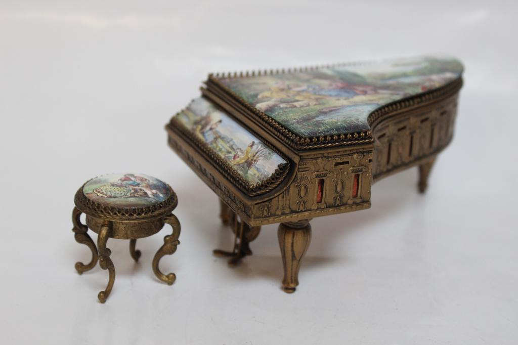 Antique Viennese Austrian Enamel Miniature Piano (1 of 5)