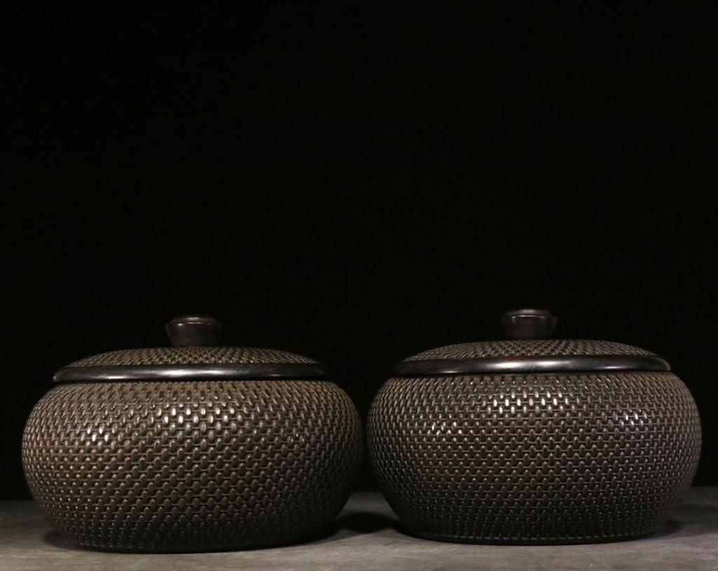 Pair of Chinese Zitan Wood Cover Box (1 of 9)