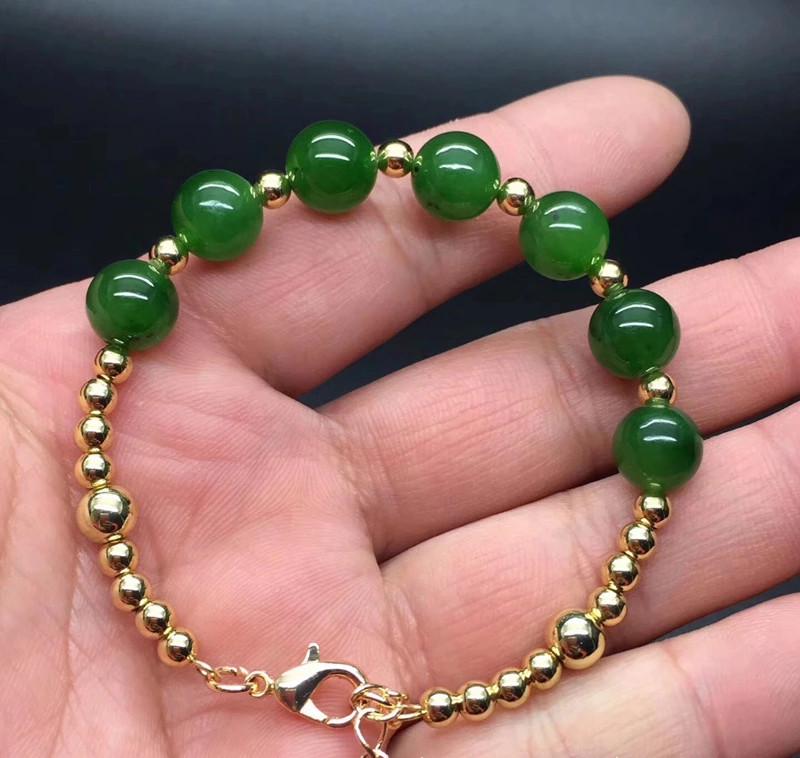Chinese Green Beads Bangle (1 of 1)
