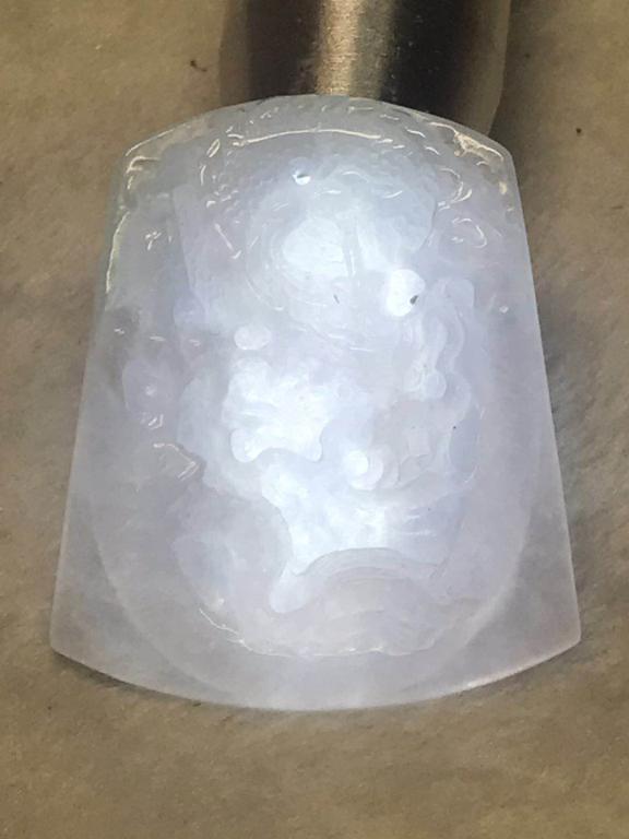 Chinese Jadeite Pendant: 46.7mm by40mm by7,8mm