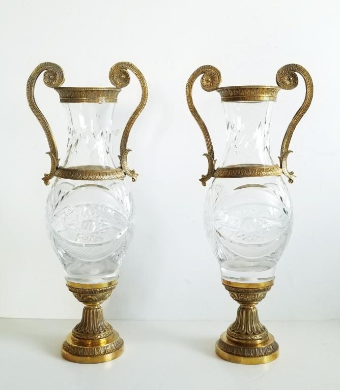 Antique French Baccarat Crystal Bronze Vases (1 of 7)