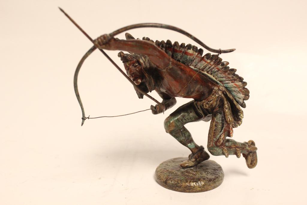 American Indian Polychrome Vienna Bronze Figurine (1 of 4)