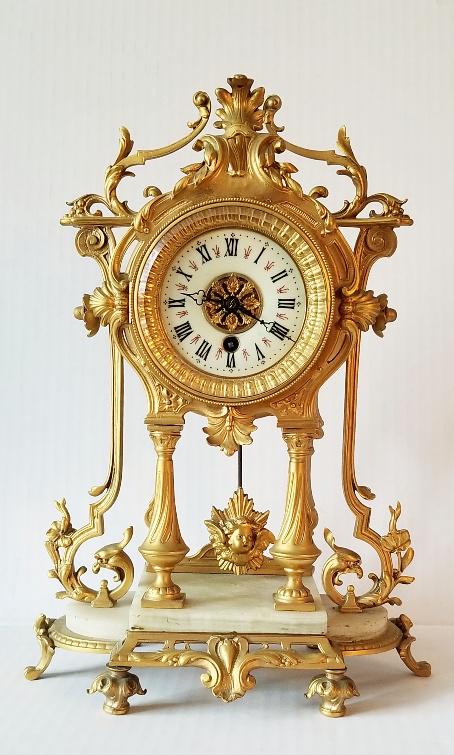 Antique French Gilt Bronze Clock (1 of 7)