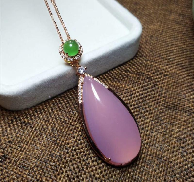 Chinese Pink Chalcedony Pendant (1 of 2)