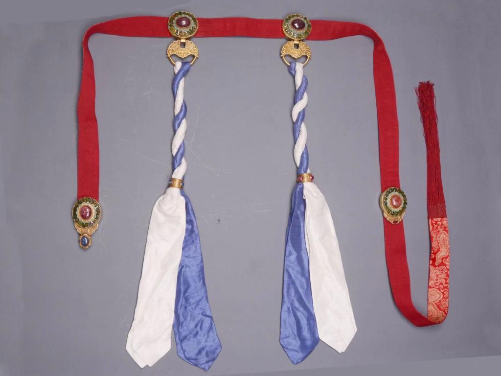 Qing Chinese Gilt Silver Enamel Jifu Belt (1 of 4)