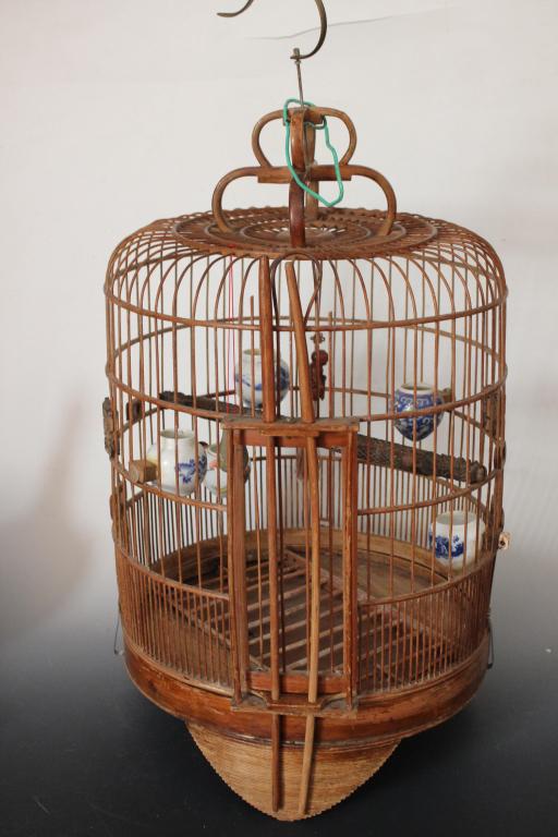 Chinese Bamboo Bird Cage w Feeder (1 of 8)