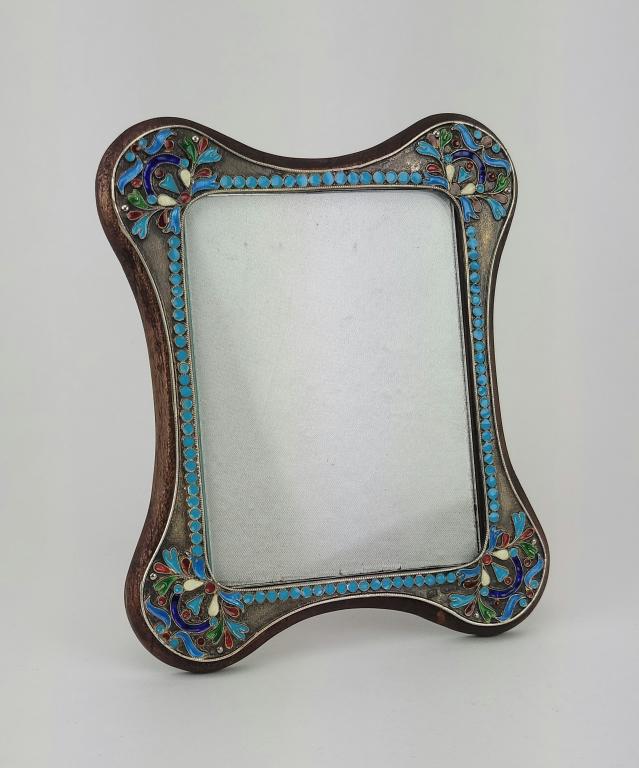 Antique Russian Silver Enamel Picture Frame (1 of 9)
