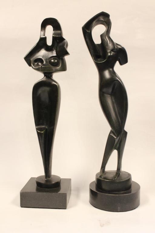Two of "Archipenko" Bronze Statue (1 of 10)