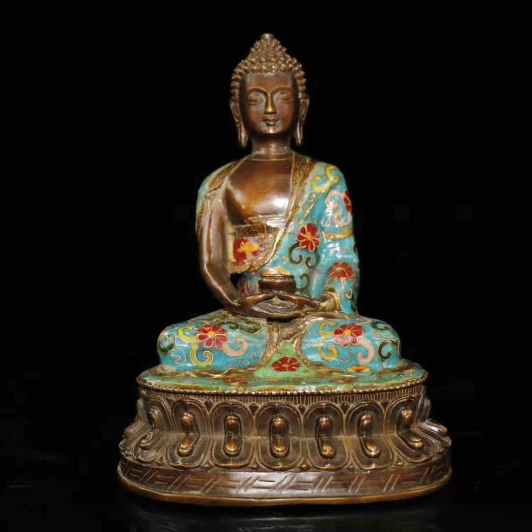 Chinese Bronze Cloisonne Buddha (1 of 7)