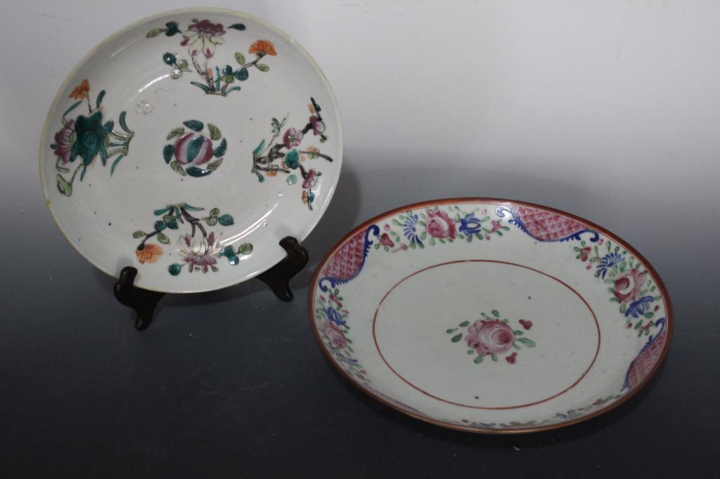 2 ASIAN PORCELAIN PLATES 10.5" DIA. LARGEST (1 of 6)