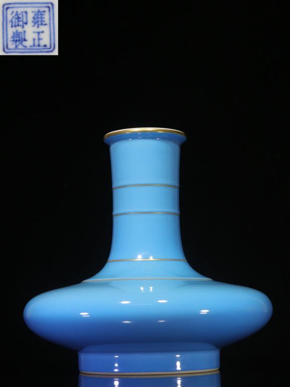 Republican Chinese Blue Glazed Porcelain Vase,Mark (1 of 9)