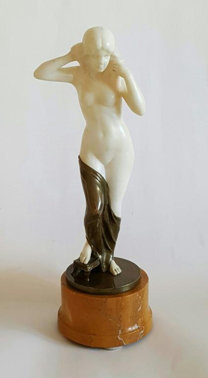 Fine Antique Bronze Marble Statue Schumacher (1 of 5)