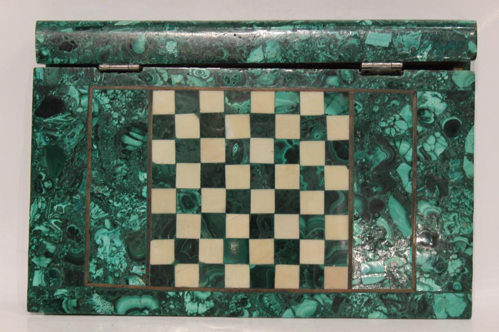 Stone Specimen w Malachite Chess Box (1 of 6)