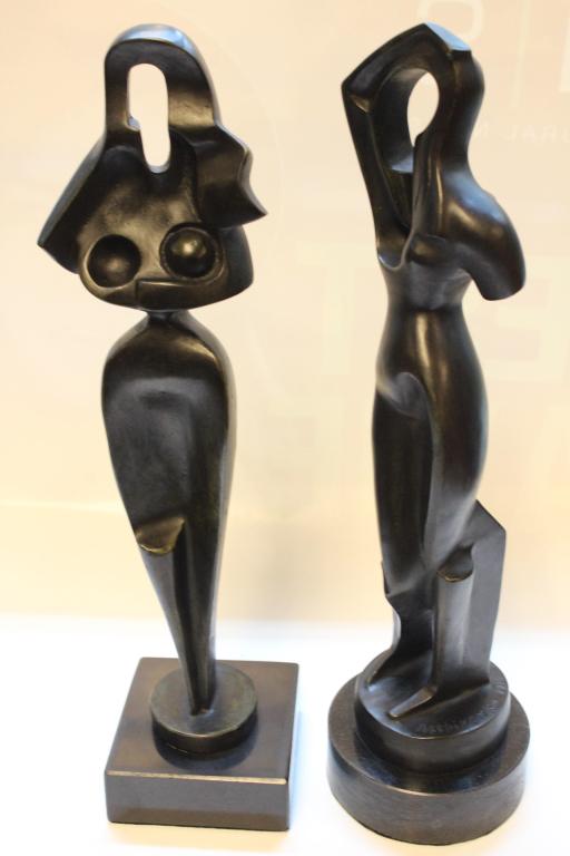 Two "Archipenko" Bronze Figural (1 of 8)
