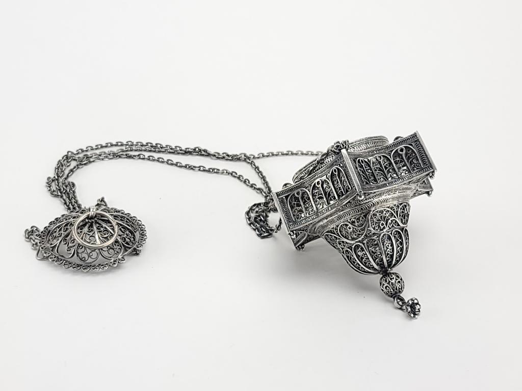 19C Russian Filigree Silver Garnet Icon Censer (1 of 8)