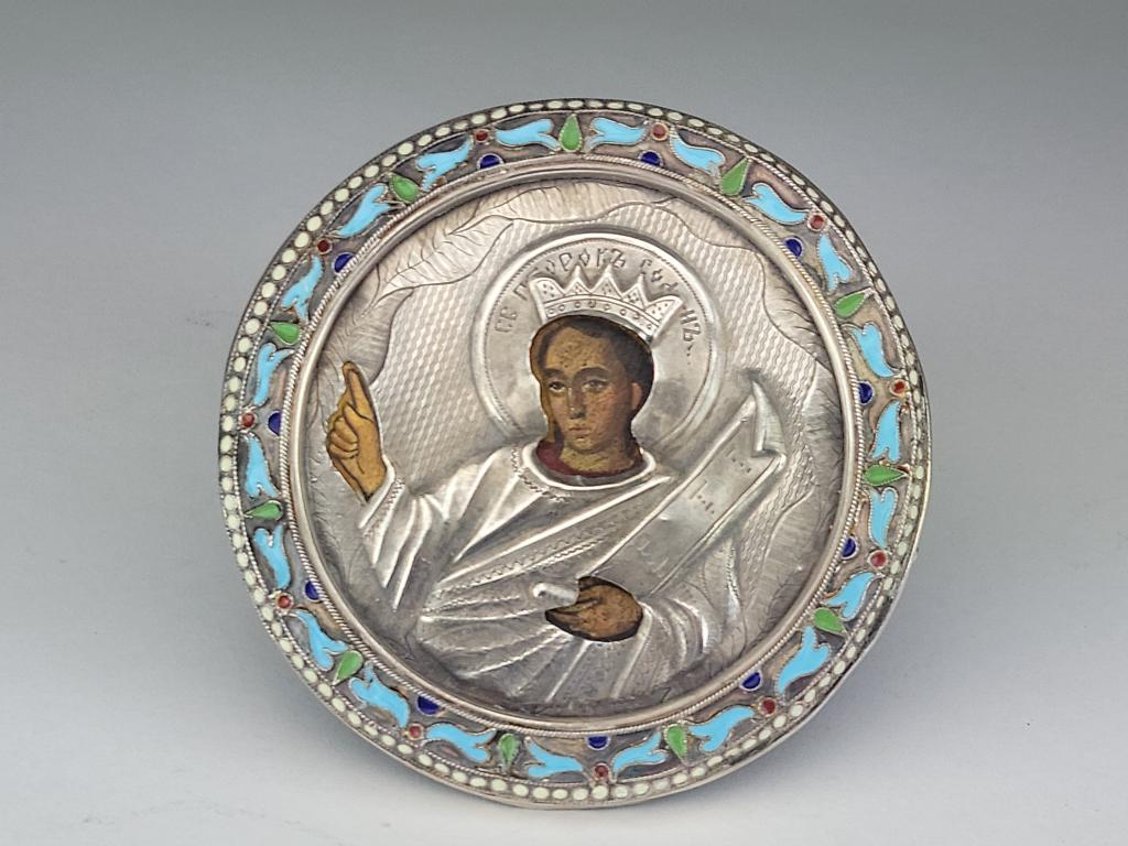 Antique Russian Silver Enamel Icon (1 of 5)