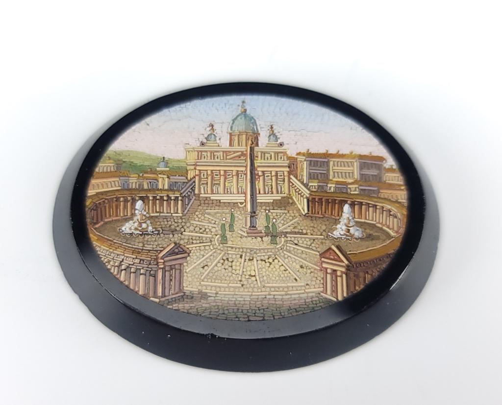 Antique Italian Micromosaic Plaque Brooch (1 of 5)