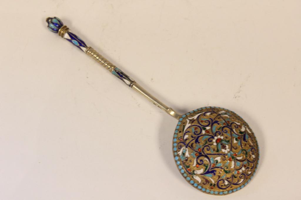 Russian Enamel Spoon, 19th.C (1 of 5)