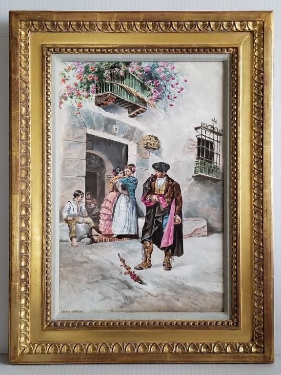 Large Antique French Porcelain H/P Plaque (1 of 7)