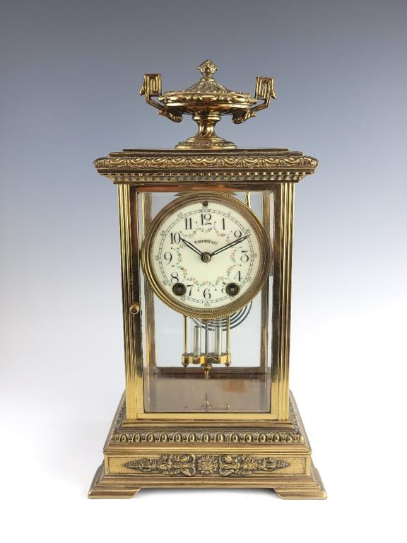 Antique Bronze Crystal Regulator Clock Tiffany (1 of 9)