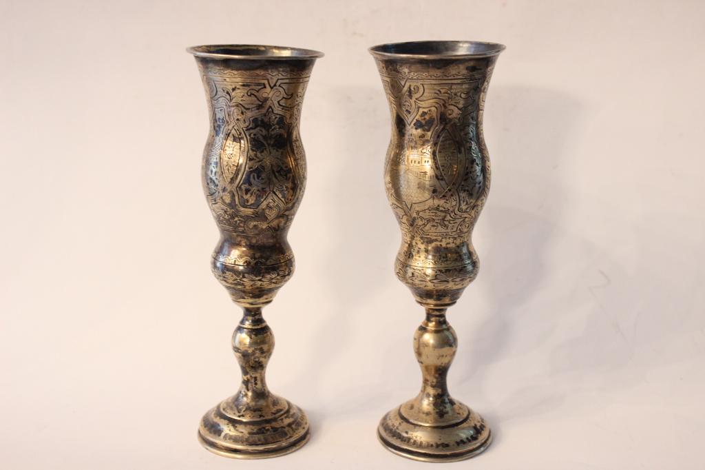 Large Russian Silver Champagne Goblet,19th.C (1 of 8)