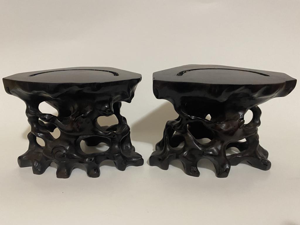 Pair of Chinese Wood Carved Stands (1 of 8)