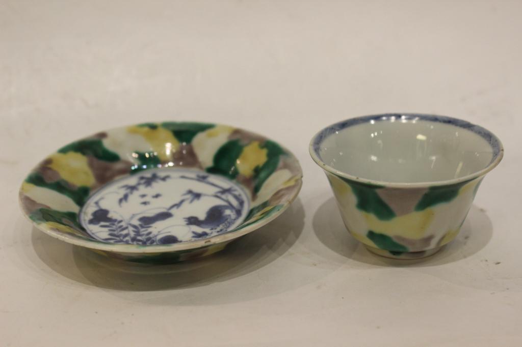 Chinese Sancai Porcelain Cup and Saucer (1 of 11)