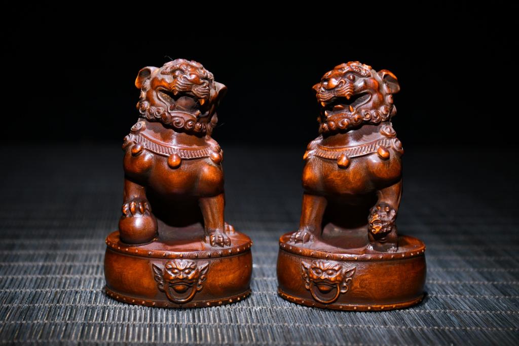 Pair of Chinese Huangyang Wood Paper Weight (1 of 9)