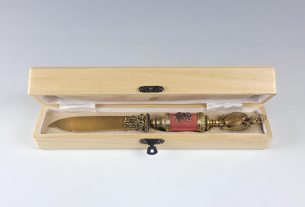 Russian Silver Enamel Diamonds Letter Opener Knife (1 of 7)